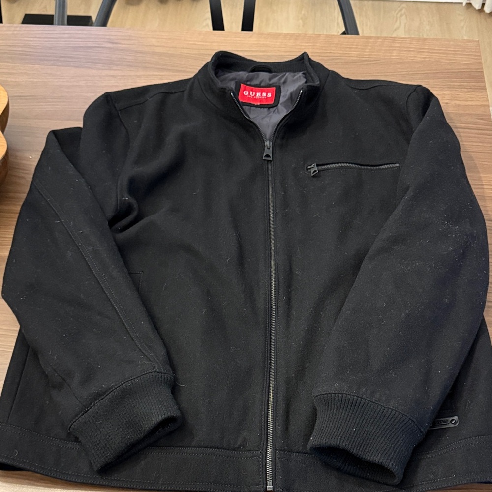 GUESS Black Zip-Up Jacket